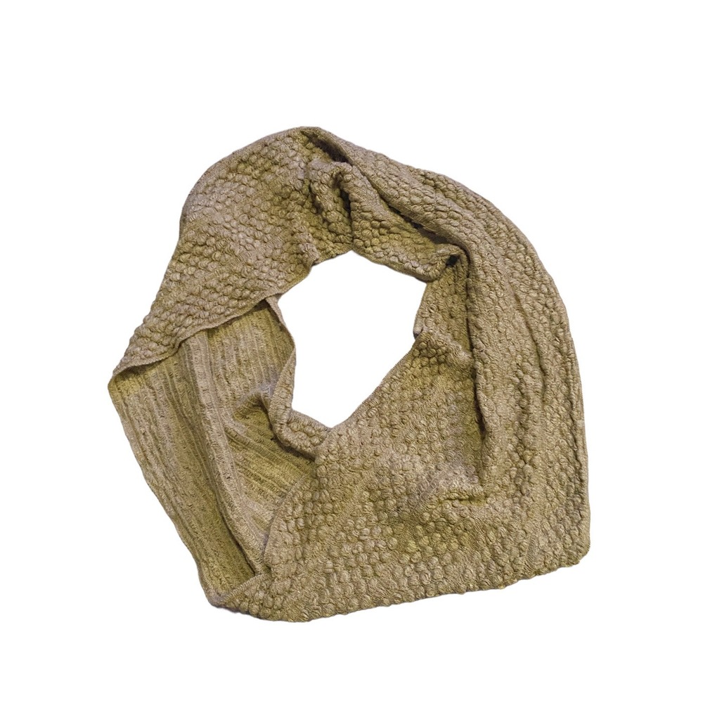 Light Brown Knit Infinity Scarf Women's Cowl Loop Circle Soft Cotton Acrylic